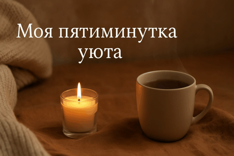 Тёплая чашка чая, свеча, уютная атмосфера — без техники, без спешки